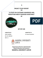 A Project Study Report "A Study On Customer Awareness and Perception About Roadside Assistance" OF