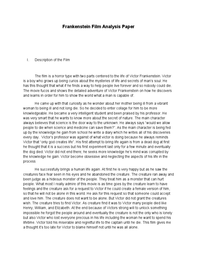 Frankenstein Film Analysis and Themes | PDF | Science