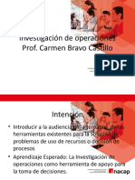 Investigación de Operaciones Prof. Carmen Bravo Castillo