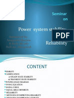 Seminar on Power System Stability and Reliability