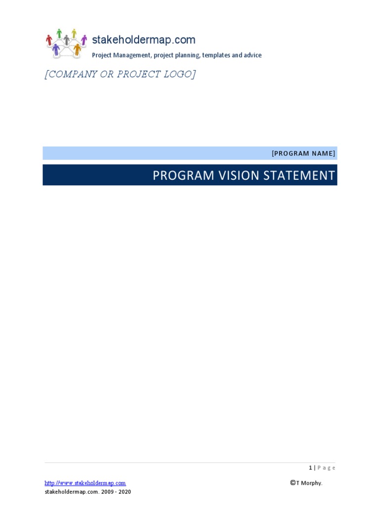 Vision Statement Template | Download Free PDF | Project Management ...