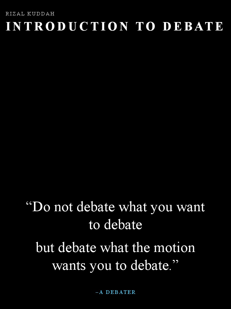 Debate Skills for Aspiring Debaters | PDF | Argument | Philosophical ...