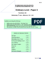 English - Ordinary Level - Paper 2: Index of Single Texts