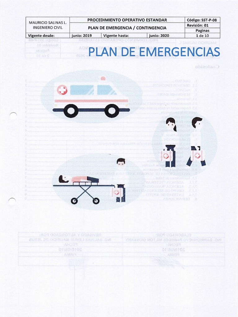 D Procedimiento PLAN DE EMERGENCIA | PDF | Primeros auxilios | Emergencia