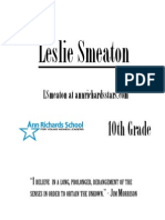Leslie Smeaton: 10th Grade