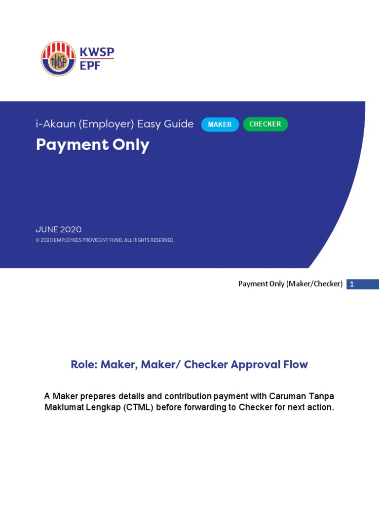 Easy Guide Maker Checker Payment Only PDF Debit Card Payments