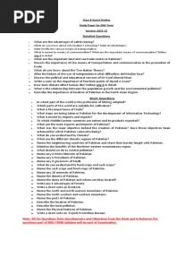 Questionnaire of Class 8 Social Studies