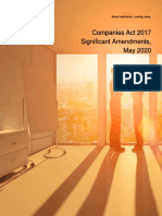 Companies Act 2017 Significant Amendments, May 2020: Smart Decisions. Lasting Value