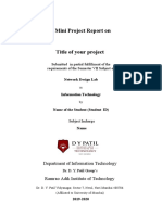 A Mini Project Report On: Submitted in Partial Fulfillment of The Requirements of The Semester VII Subject of