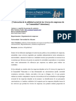 Valoración de La Utilidad Social de Los Viveros de Empresas de La Comunidad Valenciana