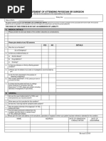 Admed Statement of Attending Physician or Surgeon