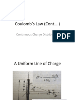 Coulomb's Law (Cont .) : Continuous Charge Distribution