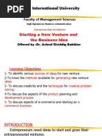 Sudan International University: Starting A New Venture and The Business Idea