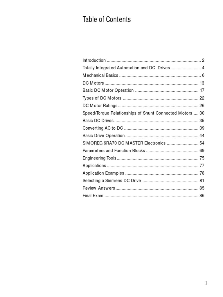 Basics of DC Drives - Siemens WW | PDF