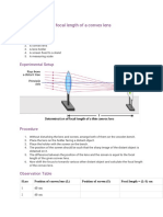 Aim-To Determine Focal Length of A Convex Lens: Materials Required