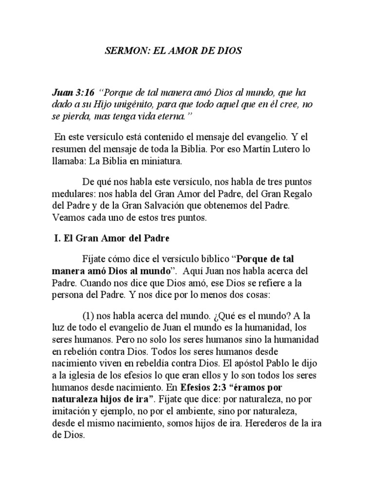 El Amor de Dios | PDF | Pecado | Salvación