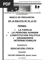 PREGUNTAS EXAMEN DE ADMISIÓN UNA
