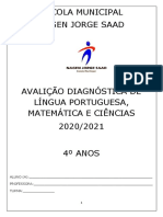 Avaliação diagnóstica de Português, Matemática e Ciências do 4o ano