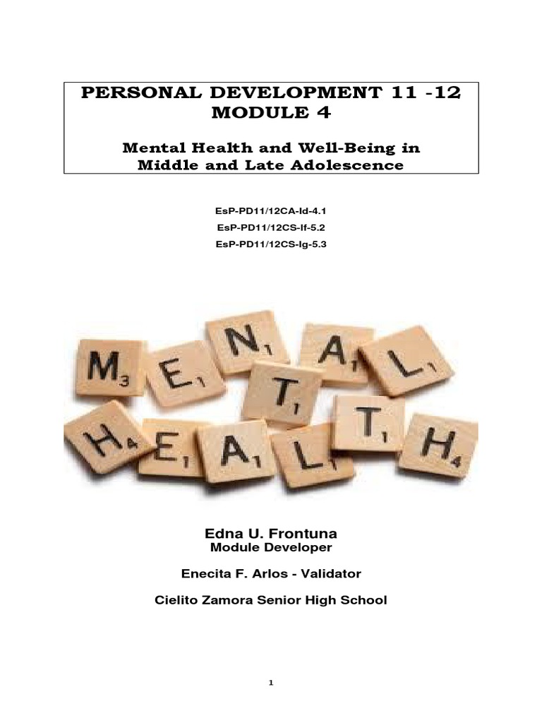 Mental Health in Adolescence Module | PDF | Mental Disorder | Anorexia ...