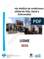 Análisis de Condiciones, Calidad de Vida, Salud y Enfermedad. Usme, 2016