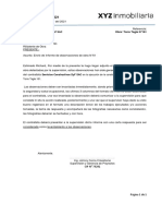 XYZ - Carta N°008 - 25.02.2021 - Envió de Informe de Observaciones de Obra N°01