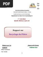 Rapport Sur Recyclage Du Platre