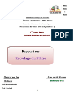 Rapport Sur Recyclage Du Platre