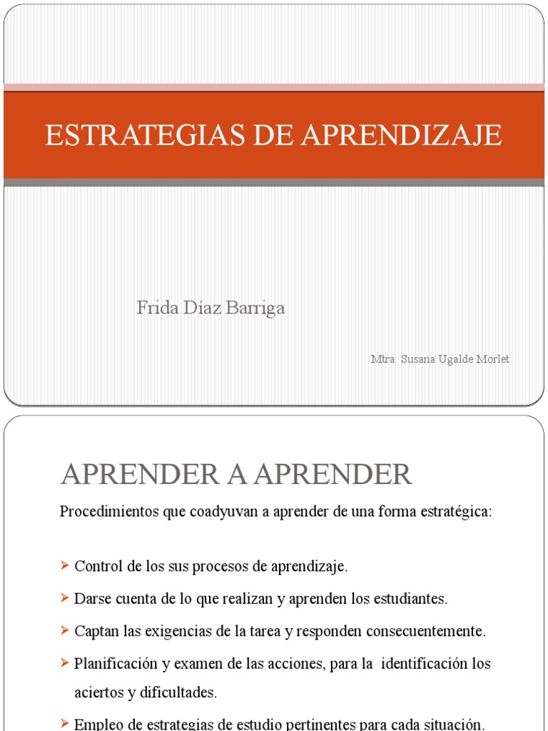 Estrategias de Aprendizaje | PDF | Aprendizaje | Maestros