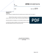 XYZ - Carta N°001 - 09.02.2021 - Entrega de 2 Unidades de Llaves de La Puerta de Acceso