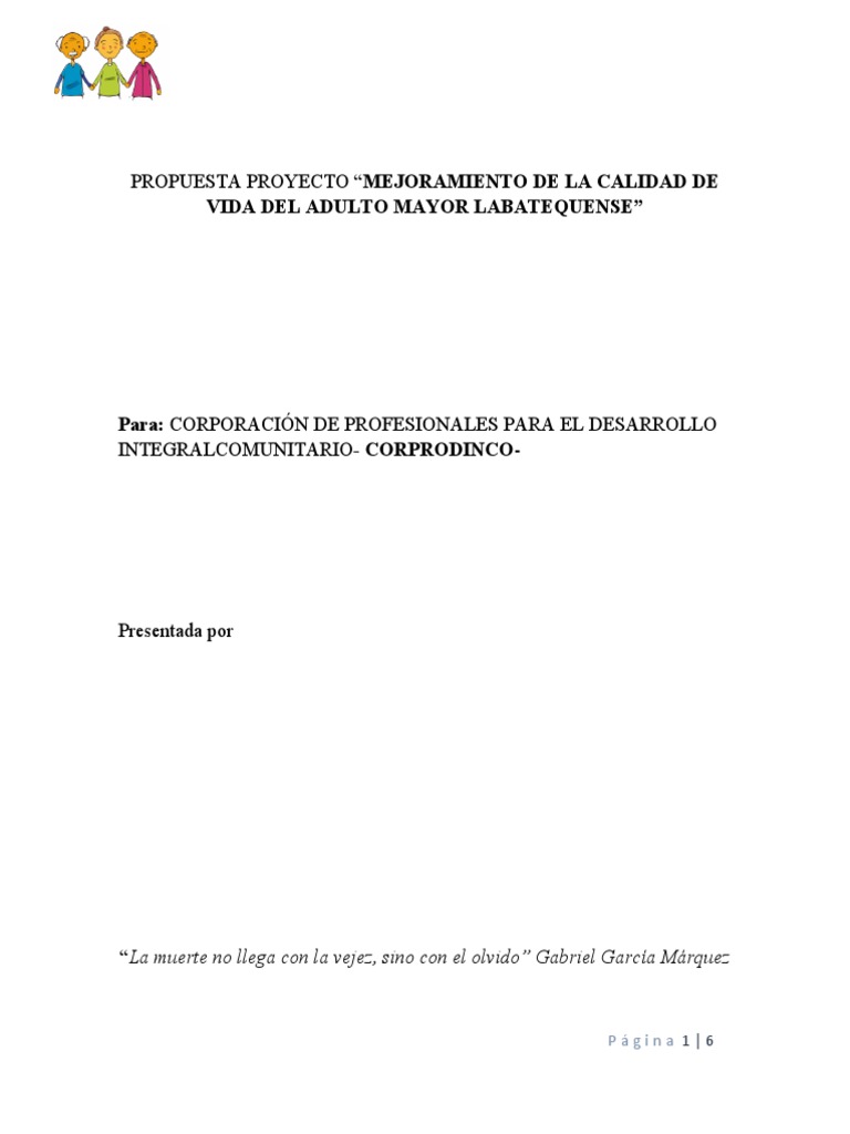 Mejora de Vida para Adultos Mayores Labateca | PDF | Vejez | Adultos