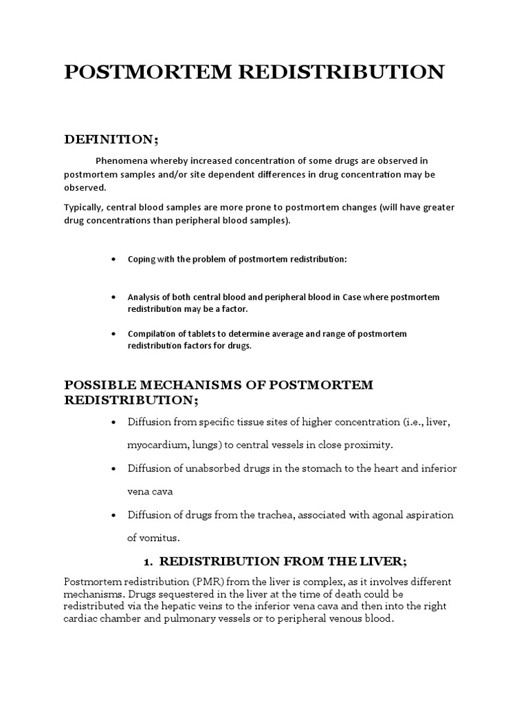 Understanding Postmortem Redistribution | PDF | Liver | Heart
