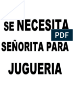 Se Necesita Señorita Para Jugueria