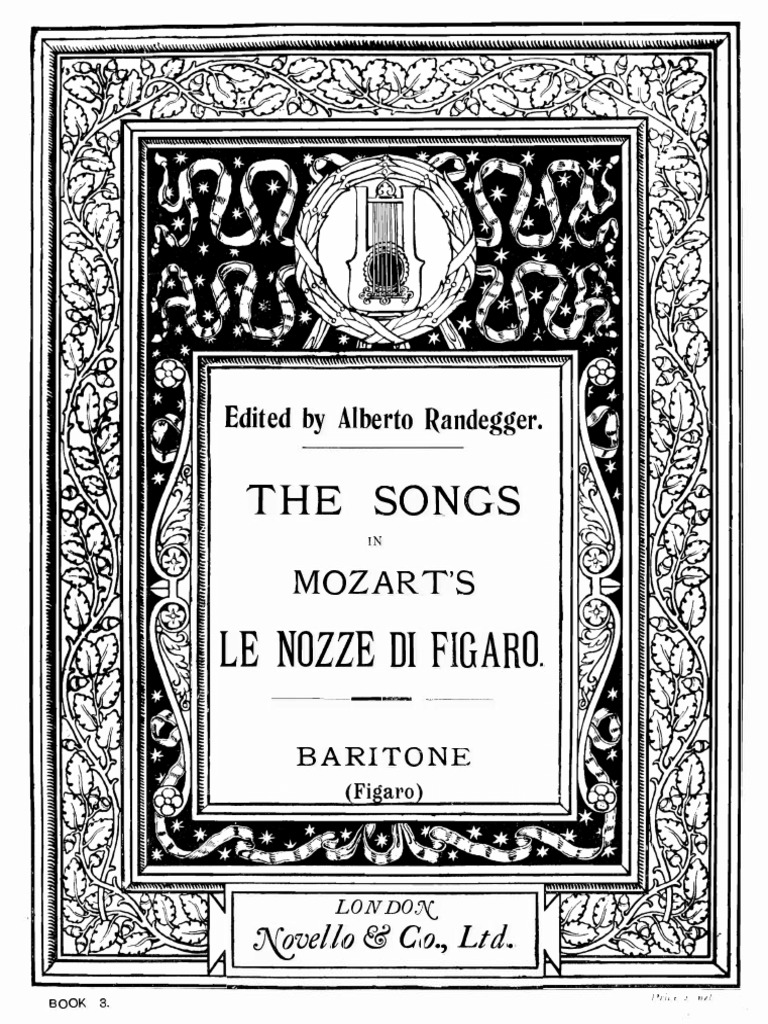Non Piu Andrai Pdf Opera The Marriage Of Figaro