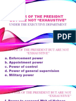 Power of The Presidnt But Are Not