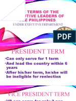 The Terms of Executive Leaders of The Philippines