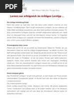 Lernen nur erfolgreich im richtigen Lerntyp...