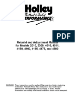 Rebuild and Adjustment Manual For Models 2010, 2300, 4010, 4011, 4150, 4160, 4165, 4175, and 4500