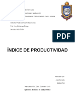 Ejercicios de Índice de Productividad