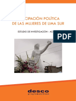 DESCO. 2016. Participación Política de Las Mujeres de Lima Sur