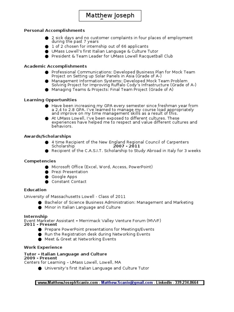Personal and Academic Achievements Summary | PDF