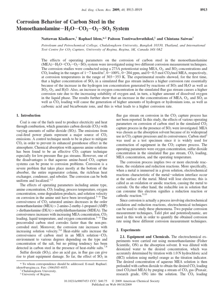 Corrosion Behavior of Carbon Steel in The | PDF | Corrosion | Carbon ...