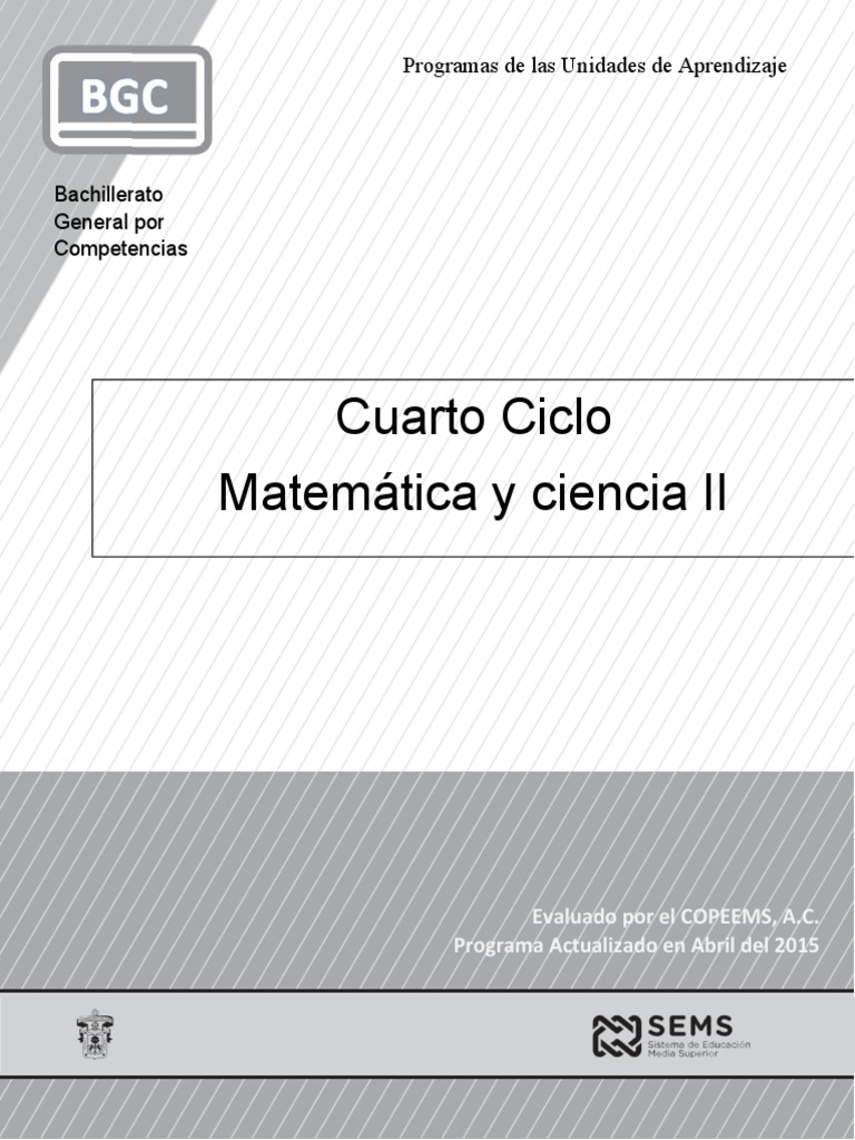 Actualización de Matemática y Ciencia II | PDF | Evaluación | Aprendizaje