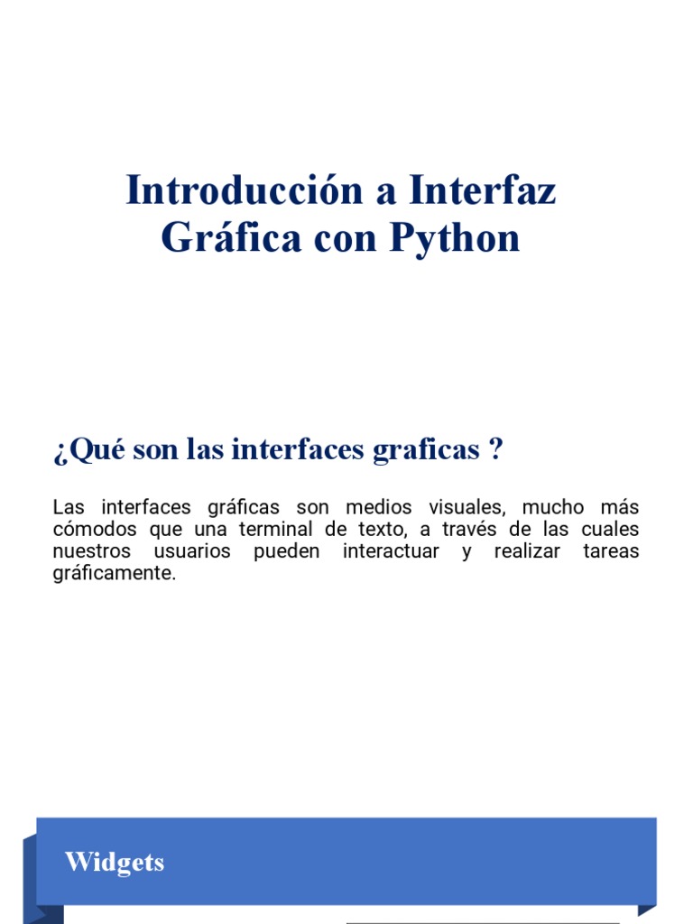 Introducción a Interfaz Gráfica Con Python PDF Interfaces gráficas