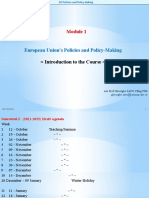 European Union's Policies and Policy-Making: Introduction To The Course