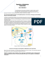 Regulation of Metabolism Fasted State: Year 1 Semester 1