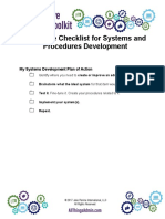 Complete Checklist For Systems and Procedures Development