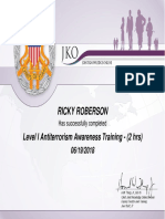 Ricky Roberson: Level I Antiterrorism Awareness Training - (2 HRS)