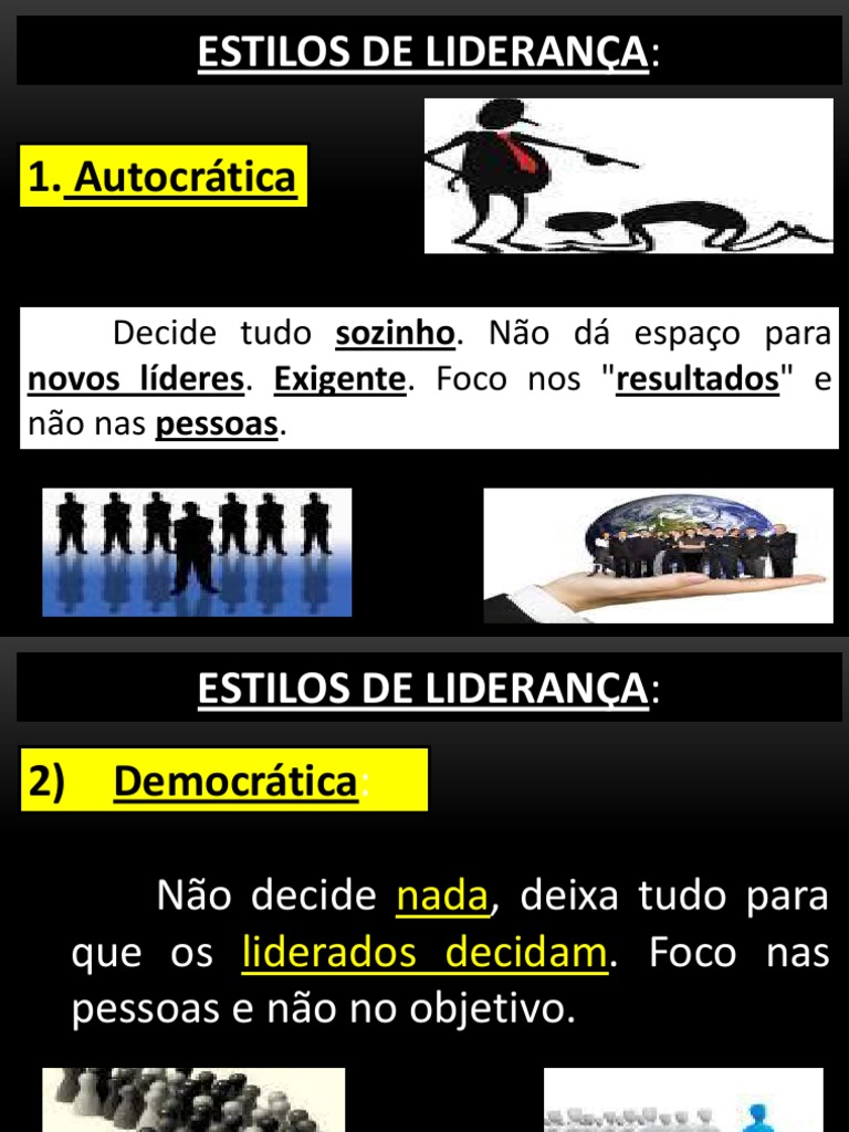 Estilos de Liderança: Autocrática e Democrática | PDF