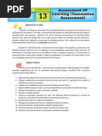 Assessment OF Learning (Summative Assessment) : Field Study 1