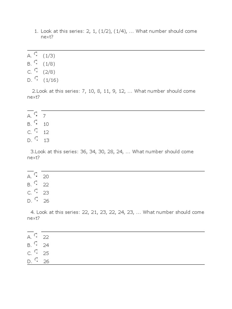 Numerical Series Q&A | PDF | Teaching Methods & Materials
